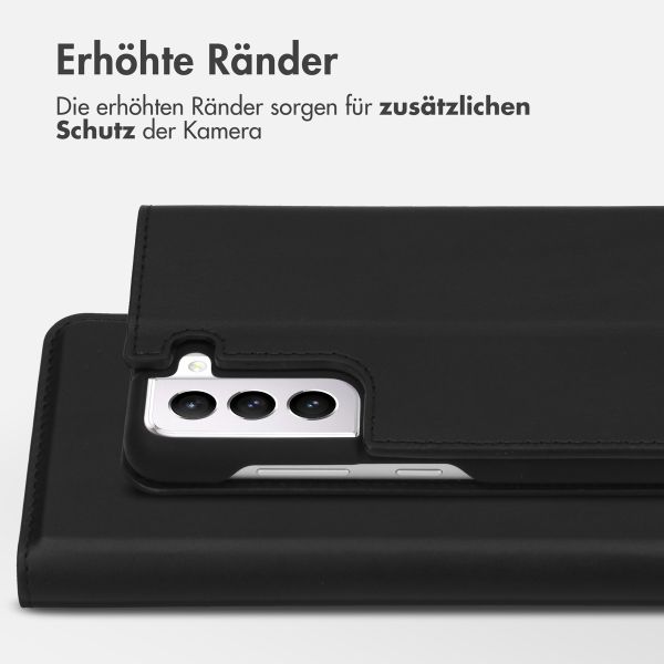 Accezz Premium Leather Slim Klapphülle für das Samsung Galaxy S21 FE - Schwarz