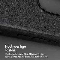 Accezz MagSafe Leather Backcover für das iPhone 16 Pro - Onyx Black