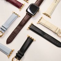 Burga Armband aus echtem Leder für Apple Watch Series 1 - 11 / SE / Ultra (44/45/46/49 mm) - Don't Text / Gold