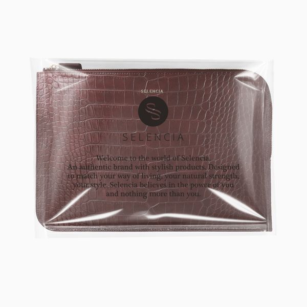 Selencia Croco Laptop Hülle 15-16 Zoll - Laptop Sleeve - Burgundy
