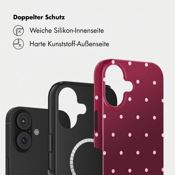Selencia Vivid Rückabdeckung mit MagSafe Apple iPhone 17 - Happy Dots Burgundy