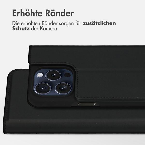 Accezz Premium Leather Slim Klapphülle für das iPhone 15 Pro - Schwarz