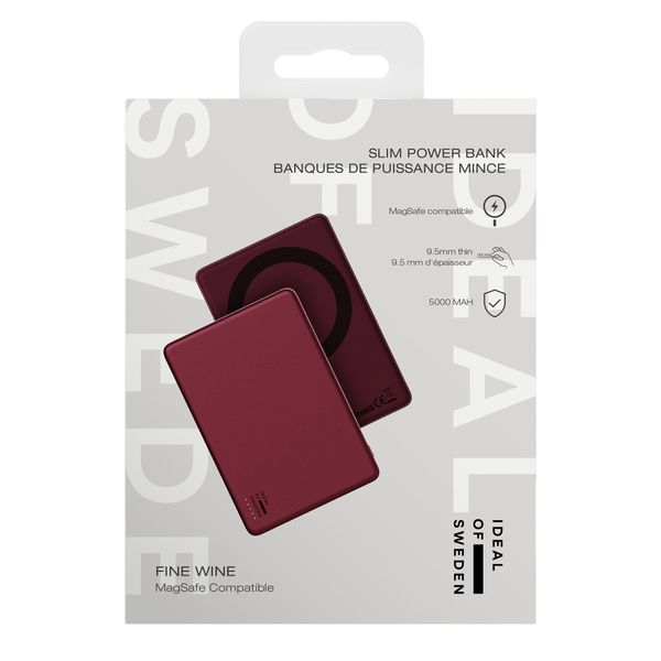 iDeal of Sweden Slim MagSafe Powerbank 5.000 mAh - Kabellose Powerbank - Fine Wine
