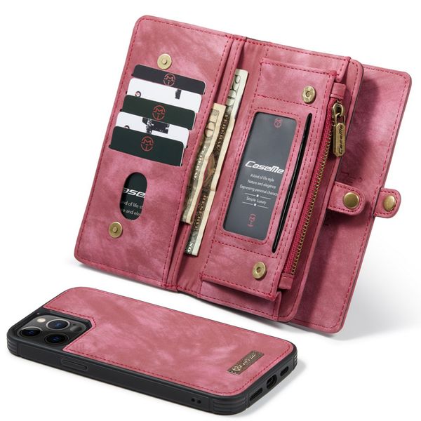 CaseMe Luxuriöse 2-in-1-Portemonnaie-Klapphülle Leder iPhone 12 (Pro)