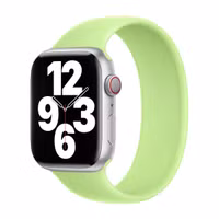 Apple 4 Pack Silikon Solo Loop für Apple Watch | 38/40/41/42 mm - Größe 6 - White / Canary Yellow / English Lavender / Sprout Green