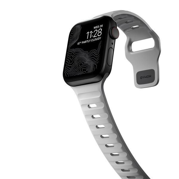 Nomad Sport Armband FKM für das  Apple Watch Series 1 t/m 11 / SE / Ultra (44/45/46/49 mm) - Lunar Gray