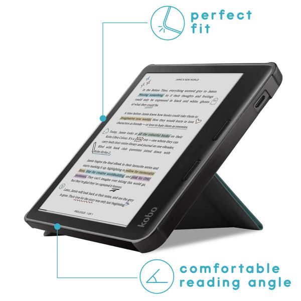 imoshion Klappbare Klapphülle Kobo Libra Colour - Dunkelgrün