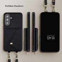 Selencia Sera HandyHülle mit Kordel und Umschlag-Kartenhalter Samsung Galaxy A37 (5G) - Schwarz