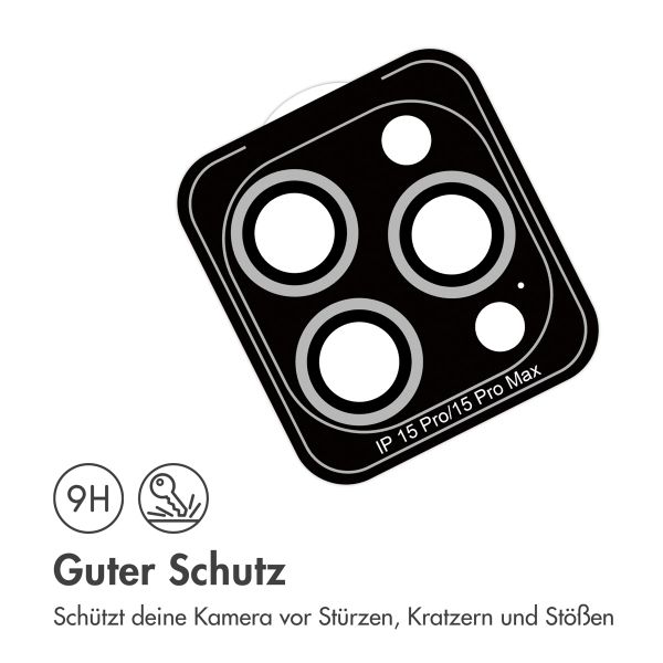 imoshion 2er-Pack Objektivschutz für Kamera für das Apple iPhone 15 Pro / 15 Pro Max - White Titanium