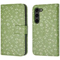 imoshion ﻿Design Klapphülle für das Samsung Galaxy S23 - Green Flowers