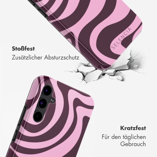 Selencia Vivid Back Cover Samsung Galaxy S25 FE - Wavy Swirl Pink Plum