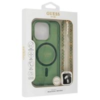 Guess MagSafe IML Glitter Case mit Beads Strap Apple iPhone 16 - Green