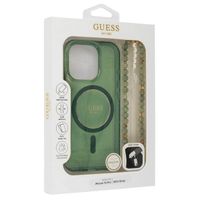 Guess MagSafe IML Glitter Case mit Beads Strap für das iPhone 16 - Green