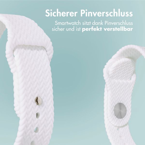 imoshion Geflochtenes Silikonarmband für das  Apple Watch Series 1 t/m 9 / SE (38/40/41 mm) | Series 10 / 11 (42 mm) - Weiß