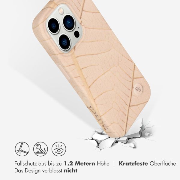 Selencia Aurora Fashion Back Case für das iPhone 14 Pro - ﻿Strapazierfähige Hülle - 100 % recycelt - Earth Leaf Beige