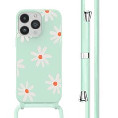 imoshion SilikonHülle design mit Band Apple iPhone 14 Pro - Green Flower Distance