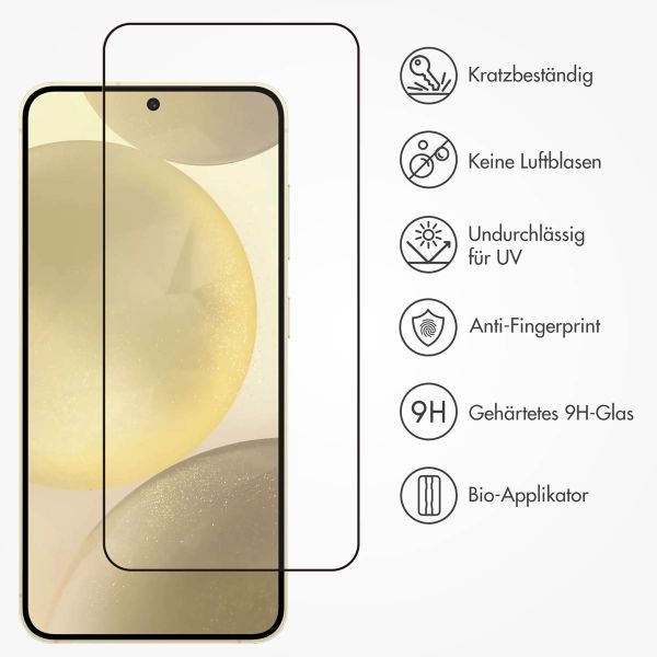 Accezz Vollflächige Schutzfolie aus gehärtetem Glas mit Applikator für das Samsung Galaxy S25 Plus