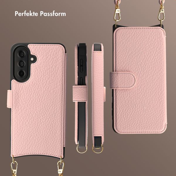 Selencia Riva Bookcase mit MagSafe und Handgelenkband Samsung Galaxy A37 (5G) - Old Pink