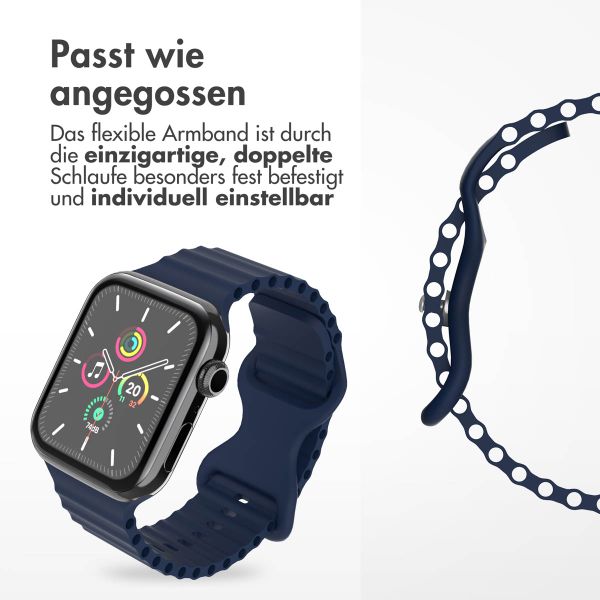 imoshion Athletic Silikonarmband für das  Apple Watch Series 1 t/m 9 / SE (38/40/41 mm) | Series 10 / 11 (42 mm) - Dunkelblau