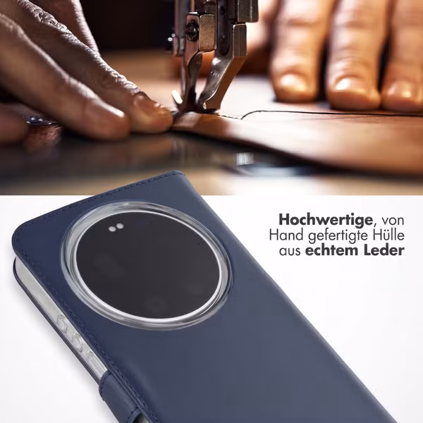 Selencia Echtleder Klapphülle Xiaomi 17 Ultra - Dunkelblau