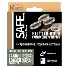 SAFE by PanzerGlass Kameraprotektor für das Apple iPhone 16 Pro / 16 Pro Max - Glitter Gold
