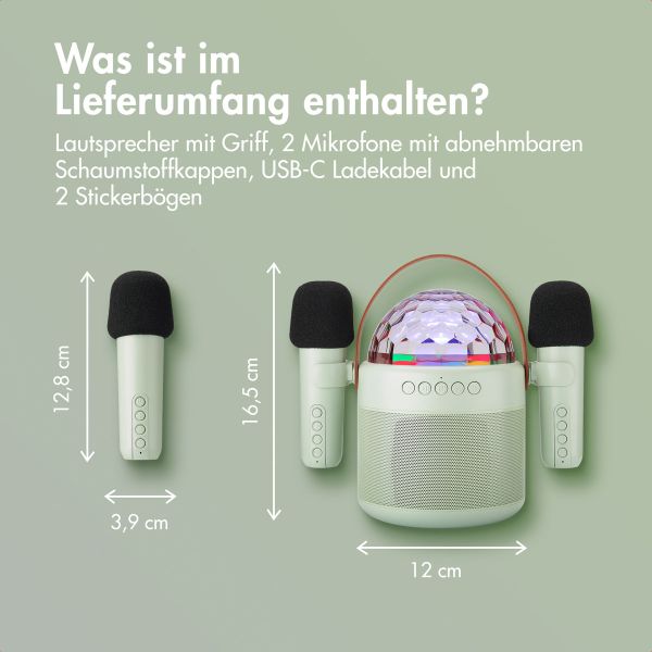 imoshion Sing & Shine Karaoke-Set - Lautsprecher und 2 Mikrofone - Mintgreen