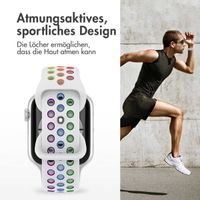 imoshion Sportarmband⁺ für das Apple Watch Series 1 bis 9 / SE (38/40/41 mm) | Series 10 / 11 (42 mm) - Größe M/L - White Rainbow