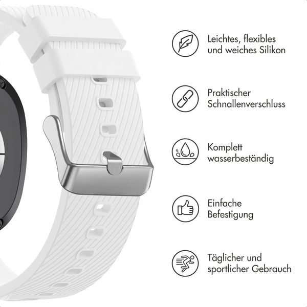 imoshion Flexibles Silikonarmband für Samsung Galaxy Watch 9 (40/44mm) / Watch 8 (40/44mm) / Classic (46mm) - Weiß