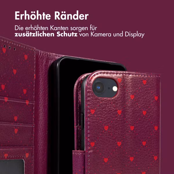 imoshion Design Klapphülle Apple iPhone SE (2022 / 2020) / 8 / 7 / 6(s) - Crush Check Coral Dust