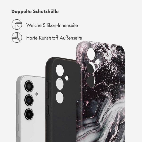 Selencia Vivid Back Cover Samsung Galaxy A35 - Chic Marble Black
