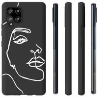 imoshion Design Hülle Galaxy A42 - Abstraktes Gesicht - Weiß