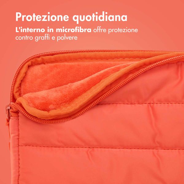 imoshion Puffer Laptop Hülle 13-14 Zoll - Laptop Sleeve - Apricot Crush Orange