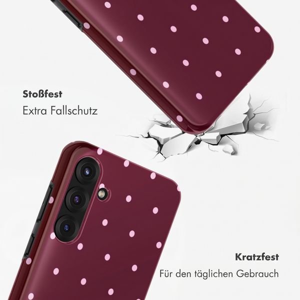 Selencia Vivid Back Cover Samsung Galaxy S25 FE - Happy Dots Burgundy