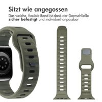 imoshion Active Sport Silikonarmband für die Apple Watch Series 1-10 / SE / Ultra (2) (44/45/46/49 mm) - Schwarzgrün