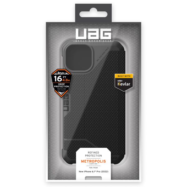 UAG Metropolis Klapphülle für das iPhone 14 - Kevlar Black