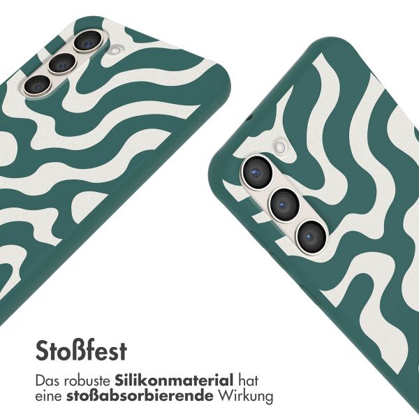 imoshion SilikonHülle design mit Band Samsung Galaxy S23 Plus - Petrol Green Groovy