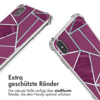 imoshion Design Hülle mit Band Apple iPhone X / Xs - Bordeaux Graphic