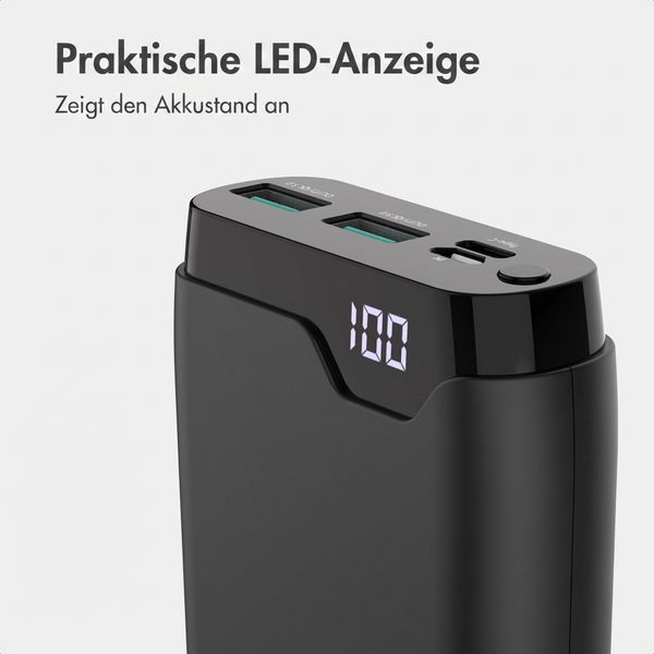 imoshion Powerbank 20.000 mAh - 22,5W Schnellladegerät - USB-C / USB-A - Schwarz