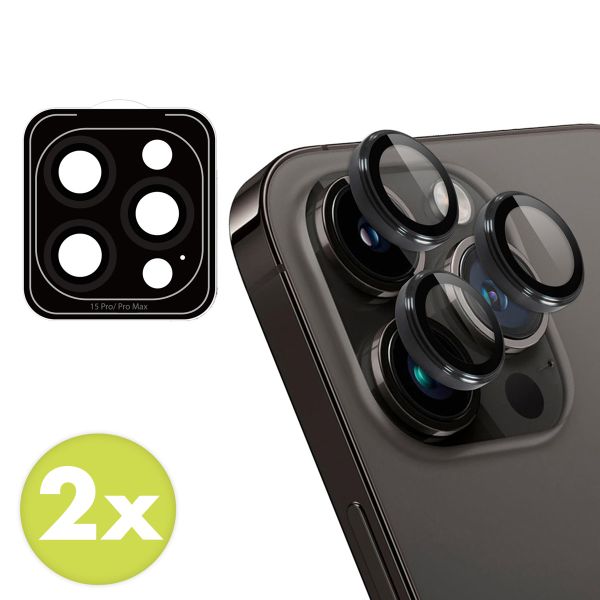 imoshion 2er-Pack Objektivschutz für Kamera für das Apple iPhone 15 Pro / 15 Pro Max - Schwarz