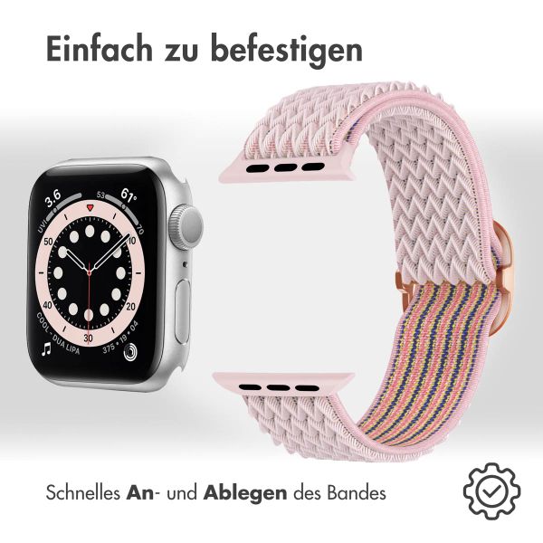 imoshion Elastische Nylonarmband für das Apple Watch Series 1 bis 9 / SE (38/40/41 mm) | Series 10 (42 mm) - Rosa