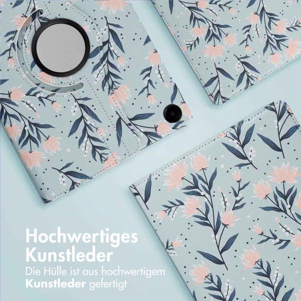 imoshion 360° drehbare Design Klapphülle Samsung Galaxy Tab A9 Plus - Flowers