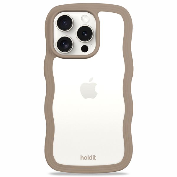 Holdit Wavy Case für das iPhone 14 Pro Max - Mocha Brown / Transparent