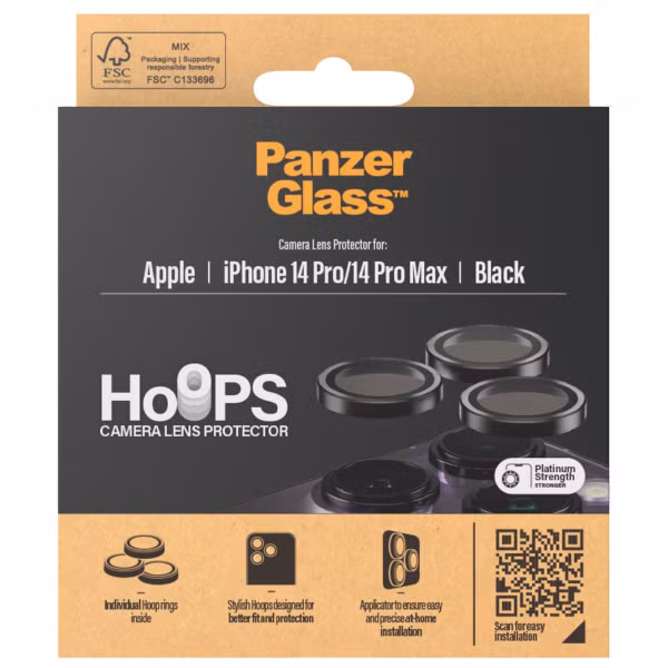 PanzerGlass Kameraprotektor Hoop Optic Rings für das Apple iPhone 14 Pro / 14 Pro Max