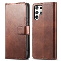 imoshion Luxuriöse Klapphülle Samsung Galaxy S22 Ultra - Dunkelbraun