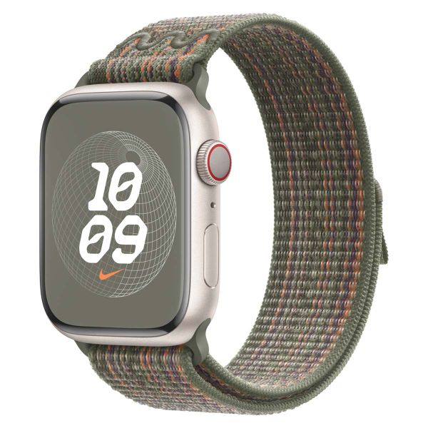 Apple Nike Sport Loop Band für die Apple Watch Series 1 bis 10 / SE / Ultra (2) (44/45/46/49 mm) - Sequoia/Orange