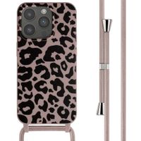 imoshion Silikonhülle design mit Band für das iPhone 15 Pro - Animal Pink