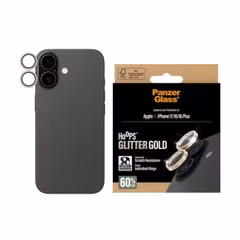 PanzerGlass Kameraprotektor Hoops Optic Rings für das Apple iPhone 17 - Glitzergold