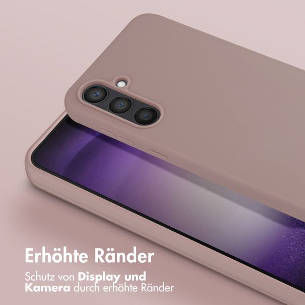 Selencia SilikonHülle mit abnehmbarem Band Samsung Galaxy S23 FE - Sand Pink