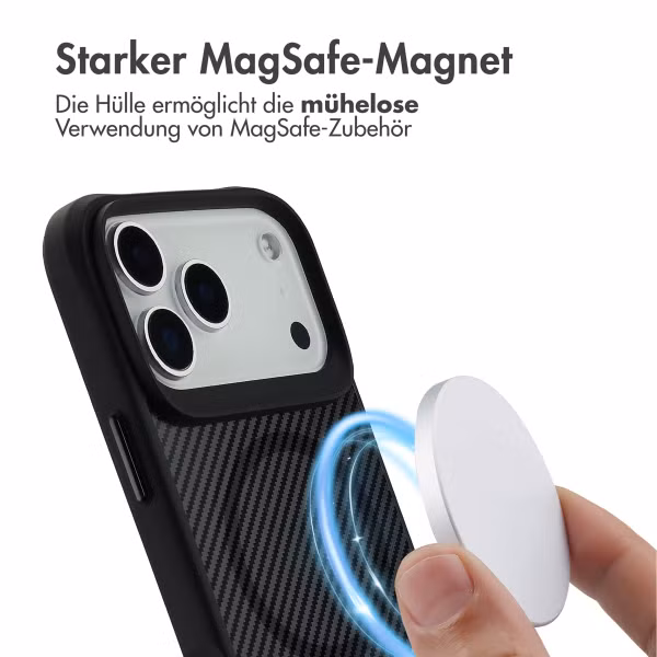imoshion Rugged Hybrid Carbon Case mit MagSafe Apple iPhone 17 Pro Max - Schwarz
