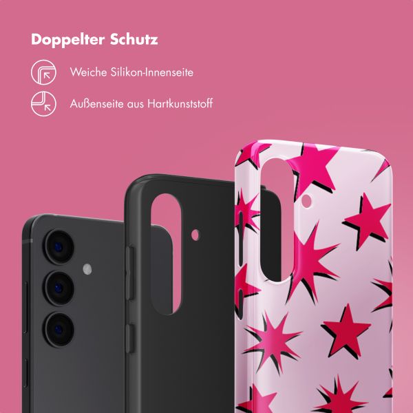 Selencia Vivid Back Cover Samsung Galaxy S24 - Stars Rubine Red Light Pink